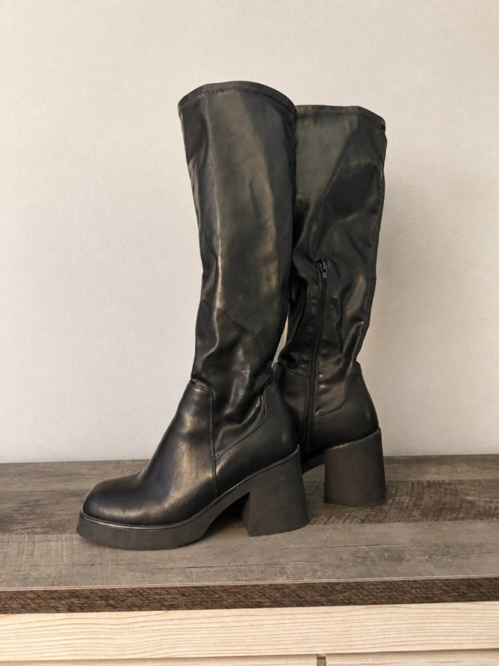 Call It Spring Black Knee-High Platform Boots – Size 9
